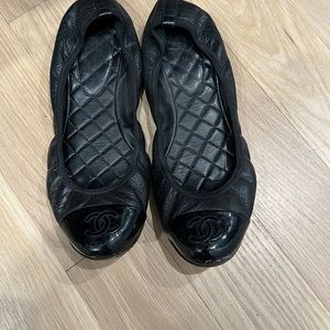 Chanel black flats